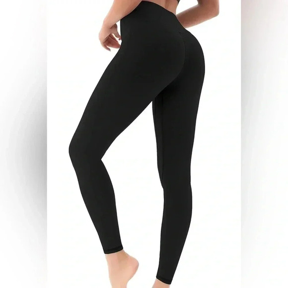 Yoga Pants for Women Solid Color High Waisted Workout Leggings with Pockets NWT - Picture 5 of 5